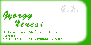 gyorgy menesi business card